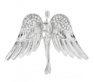 Kovová brož ANGEL Druh barvy: Stříbrná