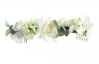 Květinový hřeben do vlasů FLOWERS Druh barvy: Bílá