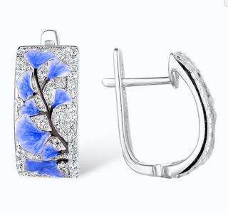 Luxusní dámské náušnice Blue Crystal Tree
