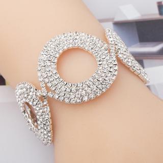 Luxusní dámský náramek DIAMOND ROUND - postříbřený