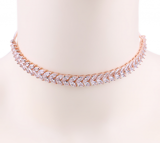 Luxusní pozlacený náhrdelník choker Leaf Druh barvy: Zlatá růžová