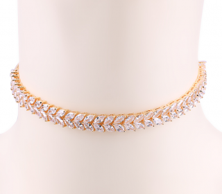 Luxusní pozlacený náhrdelník choker Leaf Druh barvy: Zlatá