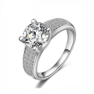 Luxusní prsten DIAMOND - bílé pozlacení Velikost prstenu: 51,9mm
