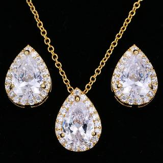 Luxusní souprava DIAMOND DROP - pozlacená