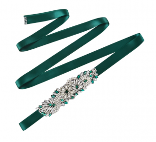 Luxusní svatební pás Flower - zelená