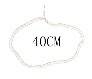 Módní náhrdelník z přírodních mušlí - bílá Délka: 40 cm