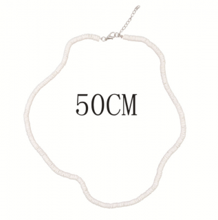 Módní náhrdelník z přírodních mušlí - bílá Délka: 50cm