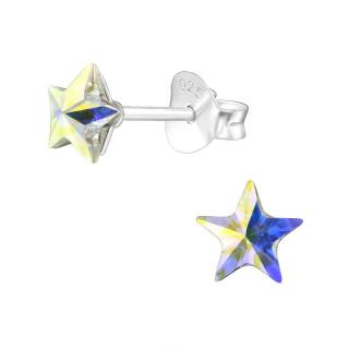 Náušnice hvězda s Swarovski® Krystaly - STŘÍBRO 925 Typ: Typ 2