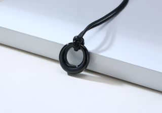 Pánský nerezový náhrdelník KRUH Druh barvy: Černá