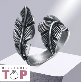 Prsten z nerezové oceli Feather Velikost prstenu: 59mm