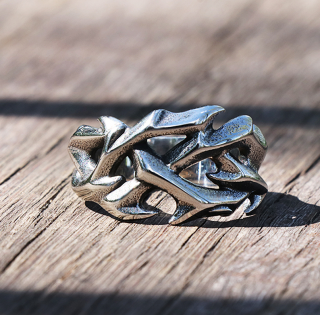 Prsten z nerezové oceli Trnová koruna Velikost prstenu: 62mm