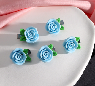 Romantická sada sponek do vlasů s květy růže - 5 ks Druh barvy: Modrá