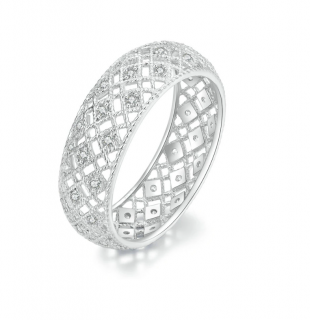 Široký prsten se zirkony Sun - Stříbro 925 Velikost prstenu: 57mm