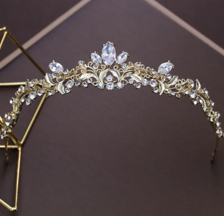 Svatební korunka Golden Bride Crown - pozlacená