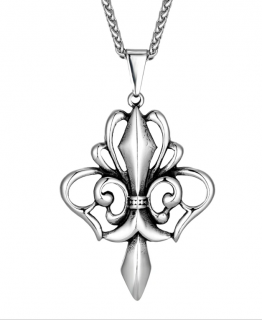 Vikingský náhrdelník z nerezové oceli s přívěskem Květ Lilie