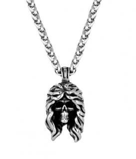 Vikingský náhrdelník z nerezové oceli s přívěskem Lebka