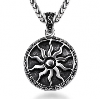 Vintage náhrdelník z nerezové oceli s amuletem Boha Slunce Typ: Typ 1