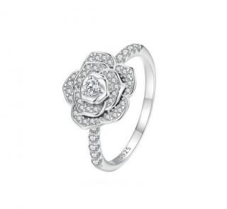 Zirkonový prsten Růže - Stříbro 925 Velikost prstenu: 57mm