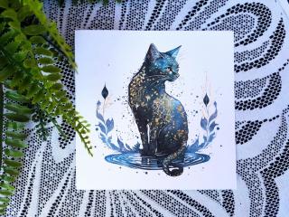 Přání gratulace -  Kočička modrá