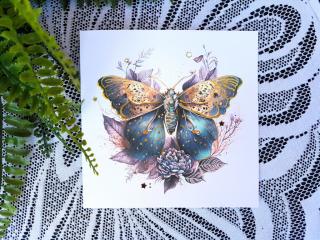 Přání gratulace -  Motýl modrý