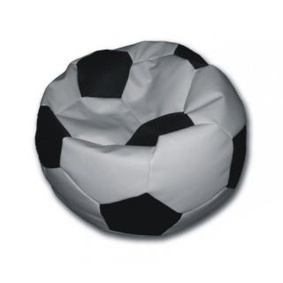 Sedací vak fotbalový míč bílo/černý koženkový Pepe, 90cm