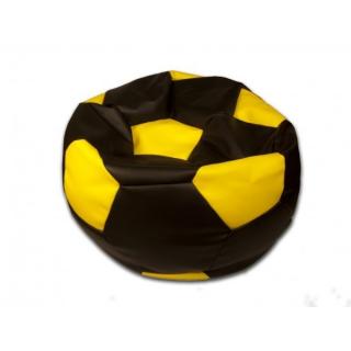 Sedací vak fotbalový míč černo/žlutý koženkový Pepe, 90cm