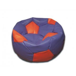Sedací vak fotbalový míč fialovo/oranžový koženkový Pepe, 90cm