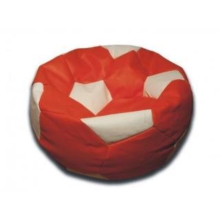 Sedací vak fotbalový míč oranžovo/bílý koženkový Pepe, 90cm