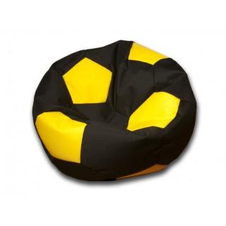 Sedací vak velký fotbalový míč černo/žlutý Pepe, 90cm