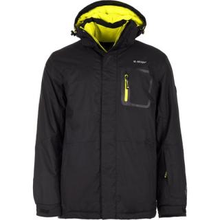 HI-TEC Bicco - pánská zimní bunda, kapuce (XL, černá-žluté zipy) DOPRAVA ZDARMA