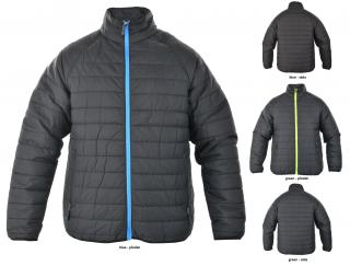 HI-TEC Corby - pánská prošívaná zimní bunda (M, černá s modrými zipy) SLEVA -60%