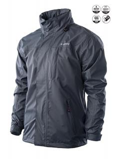 HI-TEC Dirce - lehká pánská outdoorová bunda s kapucí (XL, šedá)