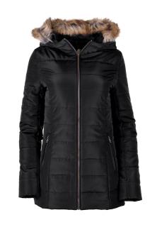 HI-TEC Lady Eva - dámská zimní bunda s kapucí olemovanou kožíškem/kabát L, černá
