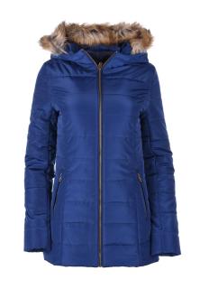 HI-TEC Lady Eva - dámská zimní bunda s kapucí olemovanou kožíškem/kabát L, modrá