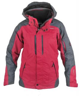 HI-TEC Lady Milos 3 v 1 fleece - dámská zimní bunda s kapucí (L, červená) -50%