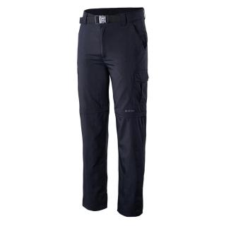 HI-TEC Loop - pánské outdoorové kalhoty (černé kapsáče, odepínací nohavice) L