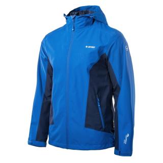 HI-TEC Lumbo - lehká pánská outdoorová bunda s kapucí L, modrá (AKCE -35%)