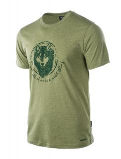 HI-TEC Lupus - pánské tričko s krátkým rukávem (bavlna) zelené