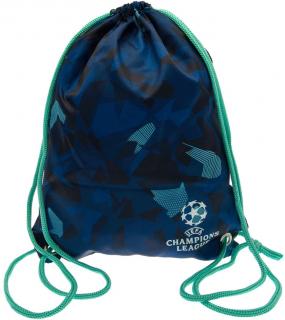 Batoh pytlík se šňůrkami Uefa Champions League: Logo (44 x 33 cm) modrý polyester