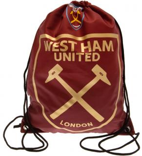 Batoh pytlík se šňůrkami West Ham United FC: Logo (44 x 33 cm) vínový polyester