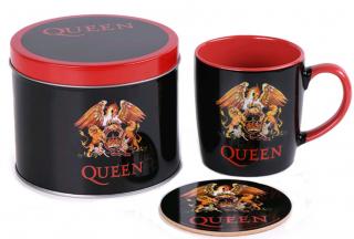 Dárkový set v plechové krabičce Queen: Logo (objem hrnku 370 ml)