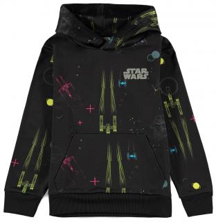 Dětská mikina s kapucí Star Wars|Hvězdné války: Colored Ships  černý polyester Velikost oblečení: 146-152 cm