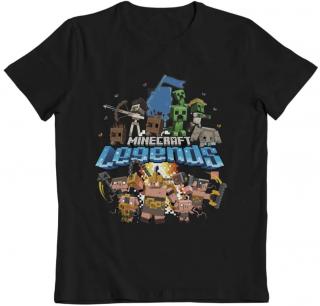 Dětské tričko Minecraft: Legends Allies Vs Piglin  černá bavlna Velikost oblečení: 12-13 let