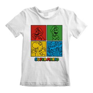 Dětské tričko Nintendo|Super Mario: Squares  bílá bavlna Velikost oblečení: 5-6 let