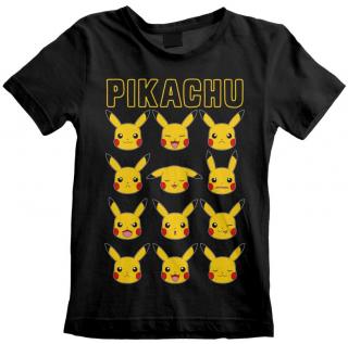 Dětské tričko Pokémon: Pikachu Faces (5-6 let) černá bavlna Velikost oblečení: 12-13 let
