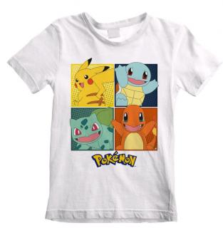 Dětské tričko Pokémon: Squares  bílé bavlna Velikost oblečení: 5-6 let