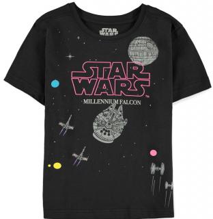 Dětské tričko Star Wars|Hvězdné války: Millennium Falcon  černá bavlna Velikost oblečení: 122-128 cm