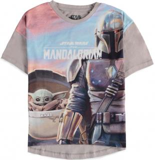 Dětské tričko Star Wars|Hvězdné války: TV seriál The Mandalorian The Child  šedá bavlna Velikost oblečení: 122-128 cm