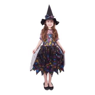 Dětský kostým čarodějnice barevná/Halloween (M) e-obal