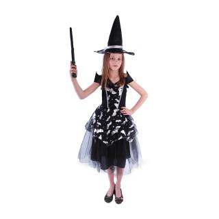 Dětský kostým čarodějnice netopýrka/Halloween (M)